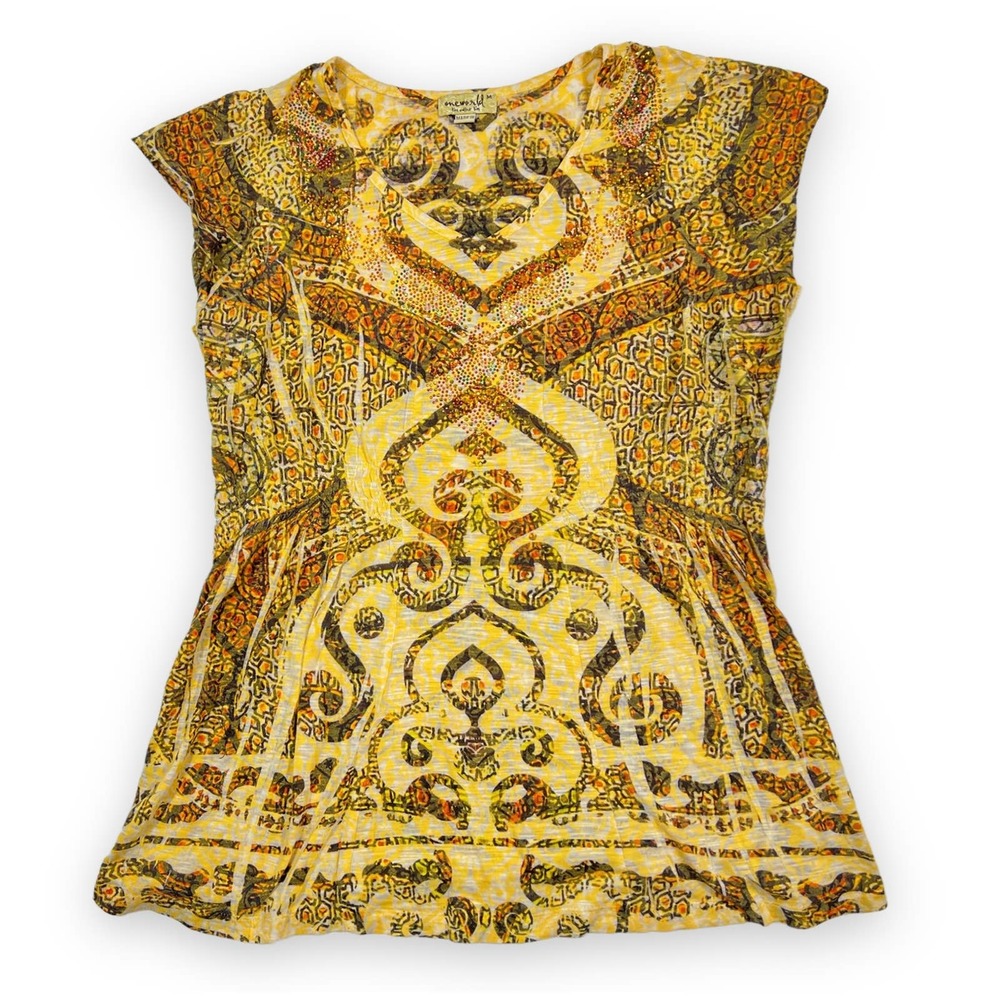 Vintage Tribal Sublimation Embellished y2k Shirt